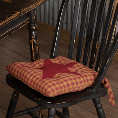 Burgundy Star Chair Pad 15x15