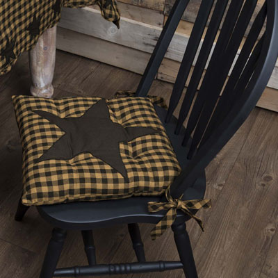 Black Star Chair Pad 15x15