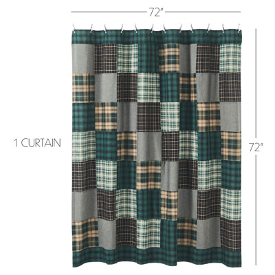 Pine Grove Patchwork Shower Curtain 72x72